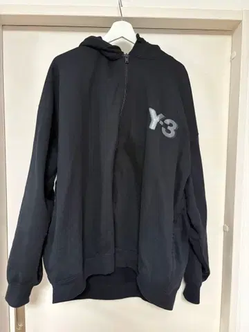 Y-3 블랙 더블 지퍼 후드티 레어 XXL 사이즈