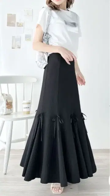 [ mily bilet ] 립 리본 머메이드 스커트