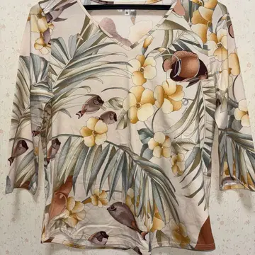 LEONARD SPORT 꽃과 물고기 프린트 T셔츠 40