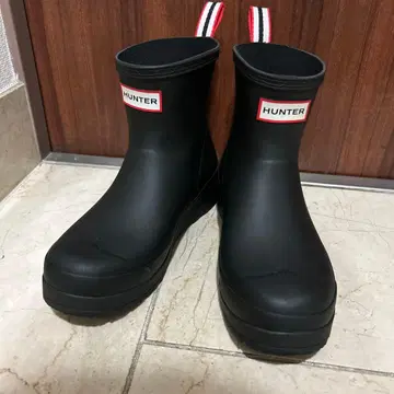 헌터 플레이 부츠 숏 블랙 24cm 여성용 레인부츠