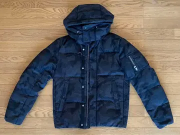 나노 유니버스 카모플라쥬 패턴 후드 부착 다운 자켓