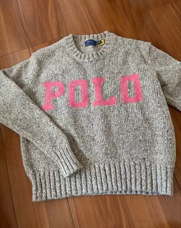 랄프 로렌 캐시미어 혼방 빅 로고 디자인 스웨터 POLO