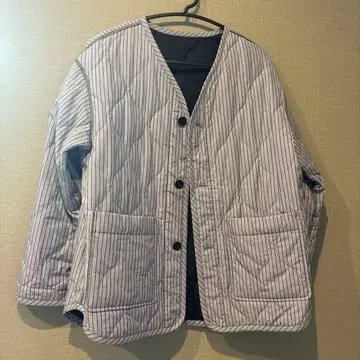 스트라이프 퀼팅 자켓