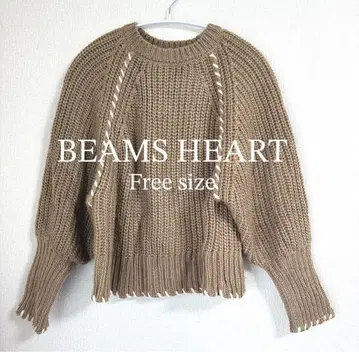 BEAMS HEART 빔즈 하트 니트 스웨터 베이지
