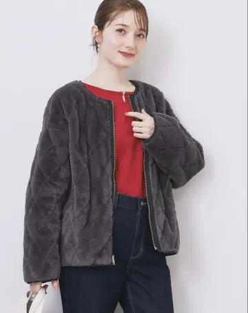 INDEX 리버서블 퀼팅 퍼 블루종