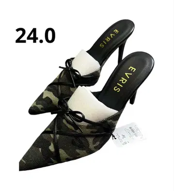 EVRIS 카모 패턴 스틸레토 샌들