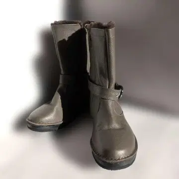 카키 브라운 가죽 부츠 23.5 Doruche