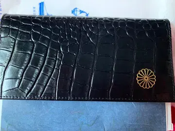 [ 새상품 황궁 한정판 ] 장지갑 크로커다일 패턴 블랙 접이식 지갑