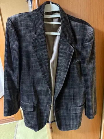 Niedeck Velvet 그레이 계열 체크 테일러드 자켓