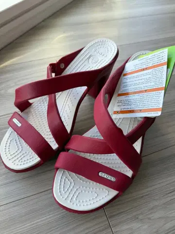 [미사용, 택 포함] 단종 crocs 사이플러스 다크 레드 23cm