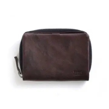 다케오 키쿠치 오이스터 패스 케이스 겸용 동전 지갑 천연 가죽