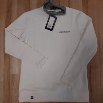 rosasen 남성용 스트레치 하이넥 풀오버 M (48) 화이트