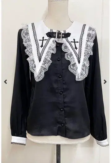 MA*RS 벨트 포함 크로스 자수 블라우스 화이트