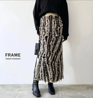 택 포함 새상품 Frame 프린지 스커트 믹스