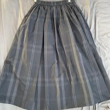 그레이 체크 무늬 플레어 스커트 사이즈 36