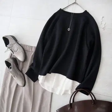 겨울 블랙 화이트 어반 리서치 도어스 블라우스 도킹 종이상자 티셔츠