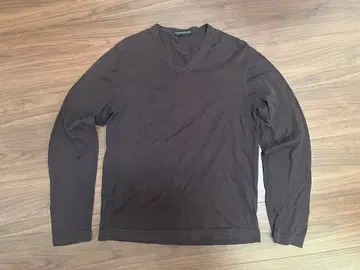 투모로우랜드 트리코 코튼 V넥 니트 얇은 소재 M 브라운