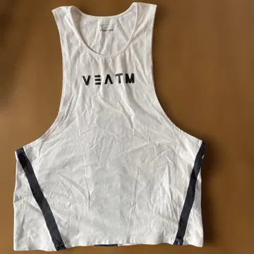 VEATM 화이트 탱크탑 X 로고 포함 M