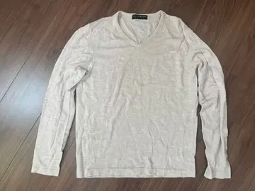 투모로우랜드 트리코 울 V넥 니트 M 베이지