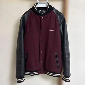 Subciety 바시티 자켓 가죽 서브사이어티