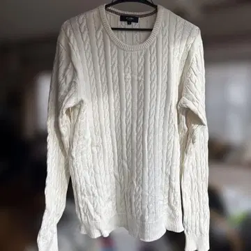 BEAMS HEART 아이보리 케이블 니트 L