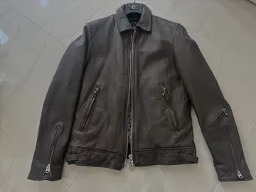 미사용품 나노 유니버스 다크 브라운 가죽 라이더 자켓