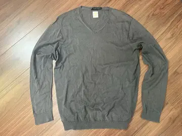 투모로우랜드 트리코 씨 아일랜드 코튼 V넥 니트 M 차콜