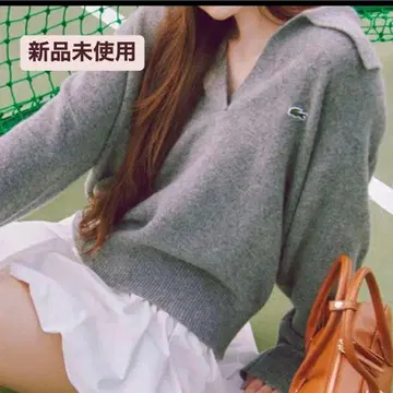 [ 새상품 ] snidel LACOSTE 스키퍼 니트 풀오버 그레이