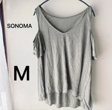 [M] SONOMA 오프숄더 그레이 티셔츠 슬리브리스 티셔츠
