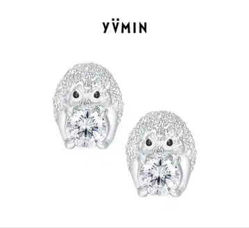 yvmin 메탈풍 고슴도치 스톤 귀걸이