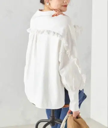 ships 소매 롱 리브 프릴 상의