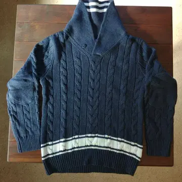 에디 바우어 / 숄카라 케이블 짜임 니트 스웨터