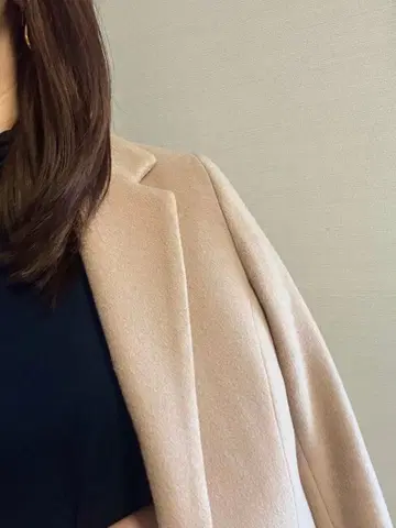 카멜 싱글 버튼 체스터 코트