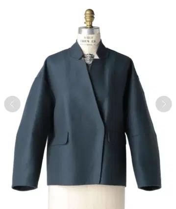 드로어 울 케누키 스탠드 카라 자켓 36