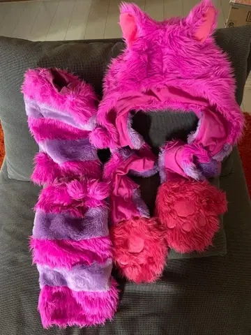 디즈니랜드 체셔 고양이 팬캡과 머플러, 암 3종 세트