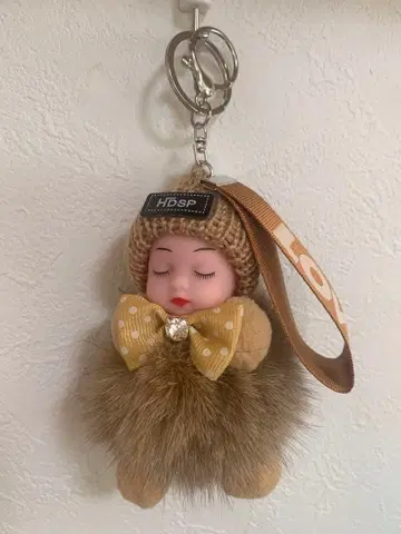 퍼 달린 인형 모양 키링