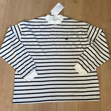 스트라이프 긴팔 T셔츠 화이트/블랙