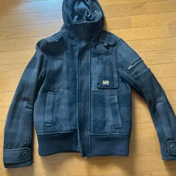 G-Star 블랙 후드 부착 자켓 M