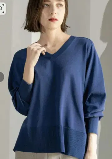 오파크 클립 릴랙시 V넥 니트 [세탁기 세탁 OK]