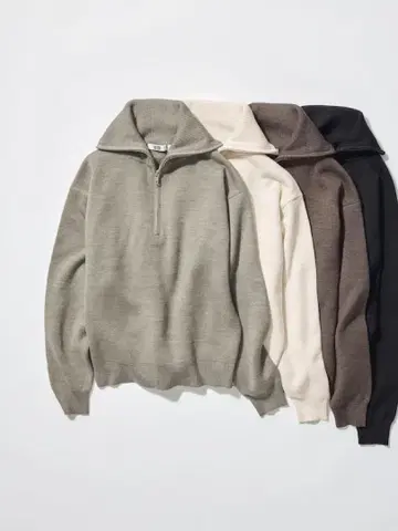 더블 페이스 하프 지퍼 스웨터