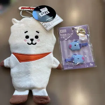BT21 봉제 인형 & 헤어 클립 세트