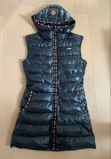 CPG 골프 후드 부착 블랙 다운 베스트 다운 원피스 S 사이즈