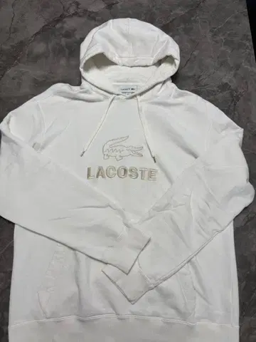LACOSTE 화이트 후드티 L 사이즈