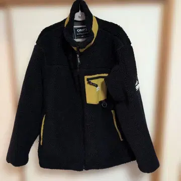 CAMP7 플리스 자켓 블랙/옐로우 컬러