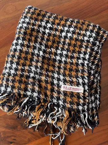 RJB R.J.B PRODUCT 체크 무늬 머플러 플랫 헤드