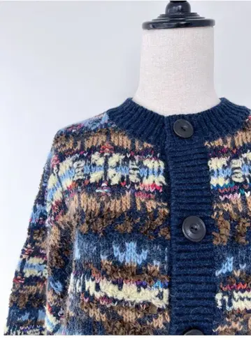 새상품 COOHEM (코헨) 교편 페어아일 니트 가디건 일본제