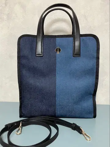 케이트 스페이드 데님 투톤 컬러 토트백