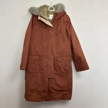 써니클라우드 극한 코트 오렌지 브라운 퍼 라이너 포함 모즈 코트