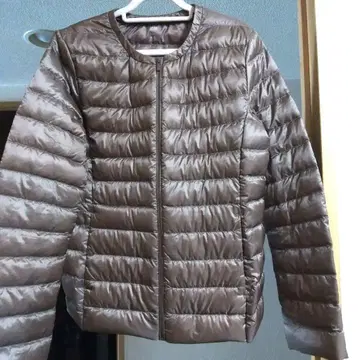 브라운 퀼팅 다운 자켓 L