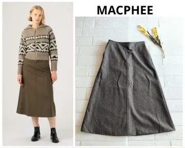 TOMORROWLAND MACPHEE 울 플란넬 세미 플레어 스커트